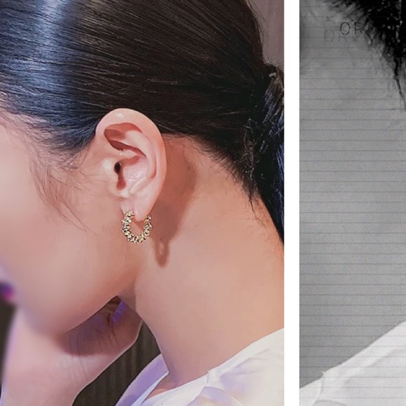 ✨NEW LAUNCH✨Fancy hoop earrings with gold color for women, party, etc - Picture 5 of 5